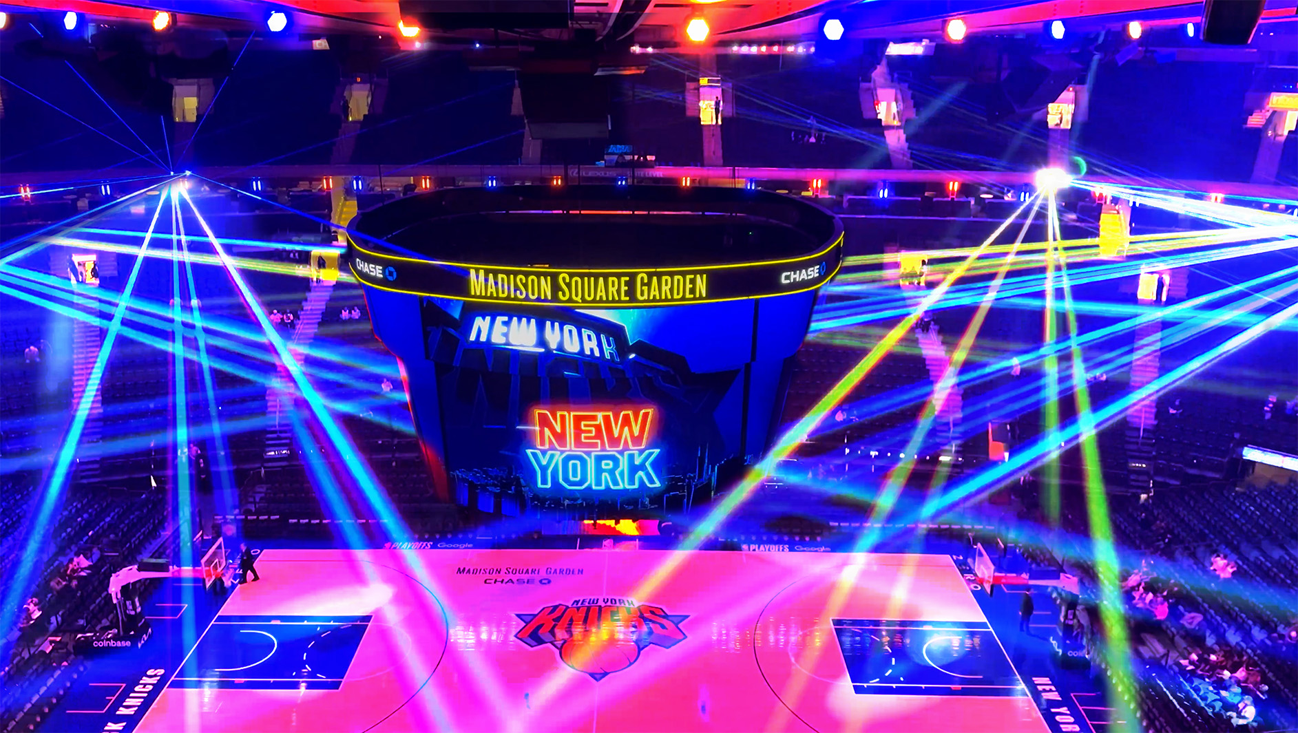 NY Knicks Laser Light Show at Madison Square Garden